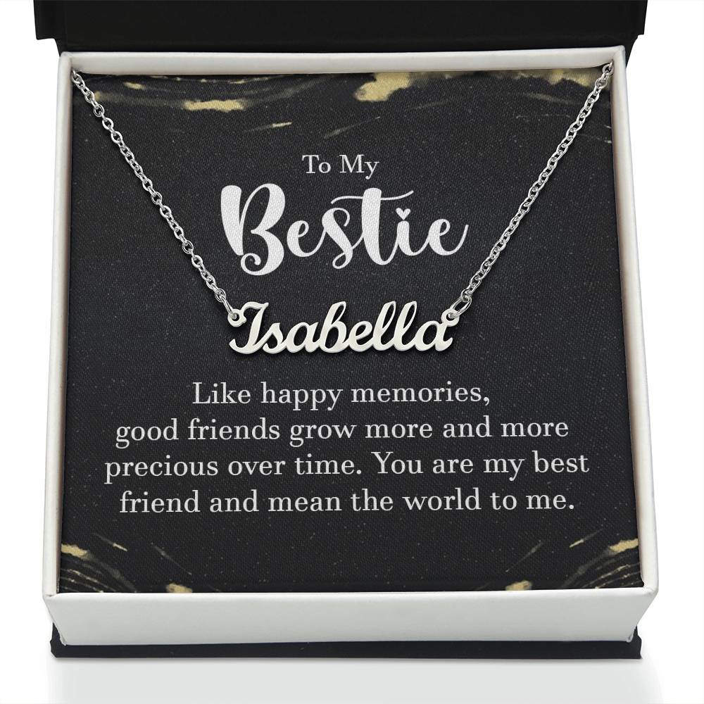 To My Bestie Precious Memories Custom Name Necklace
