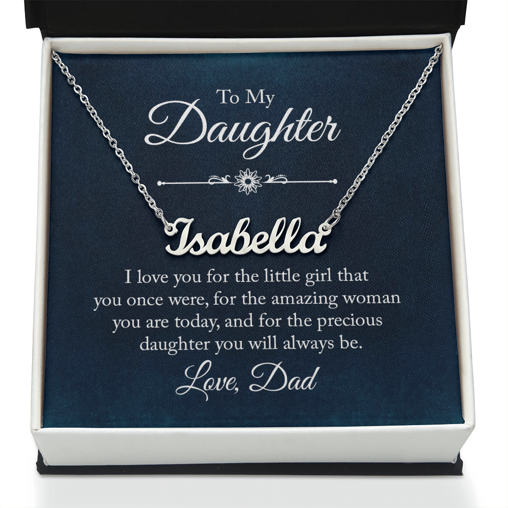 To My Daughter Love Dad Custom Name Necklace