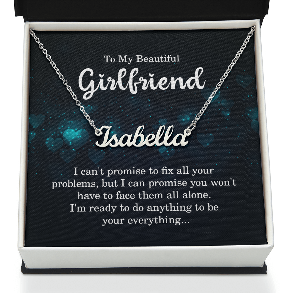 To My Beautiful Girlfriend You Won't Face Them Alone Custom Name Necklace