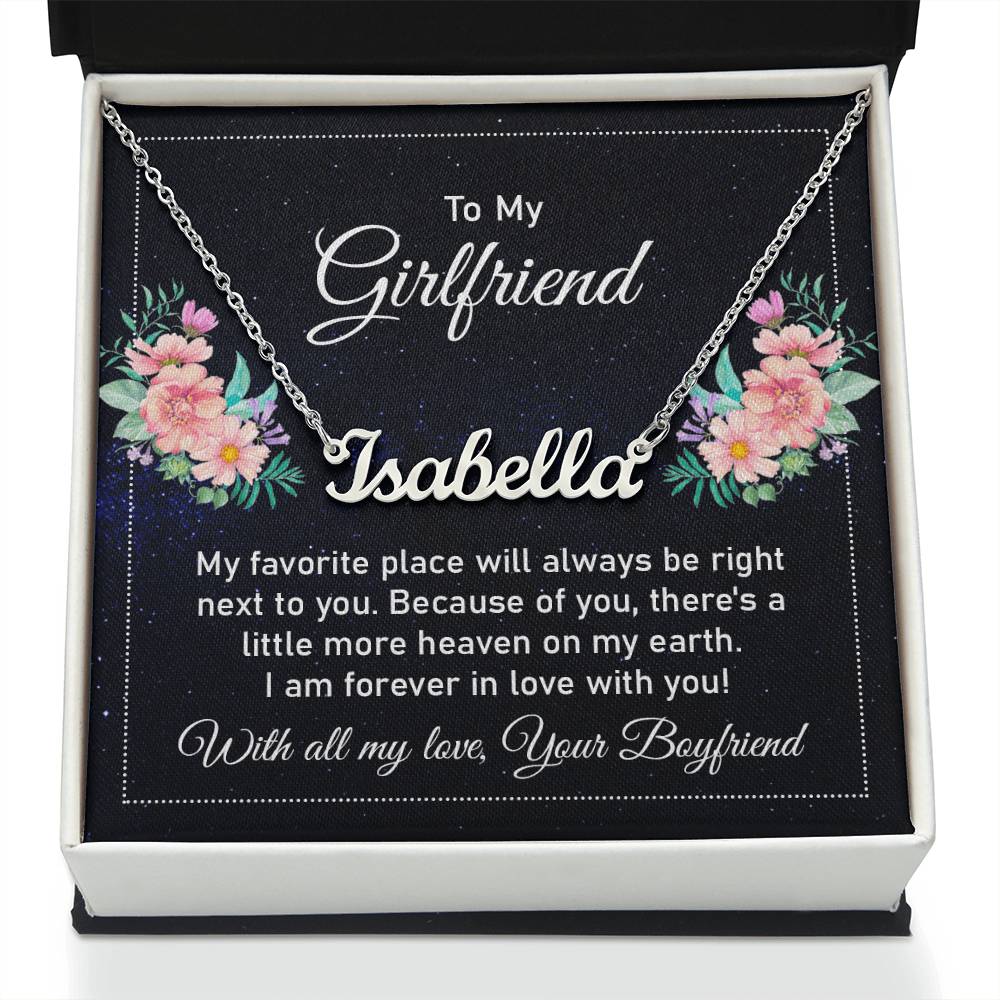 To My Girlfriend Forever in Love Custom Name Necklace