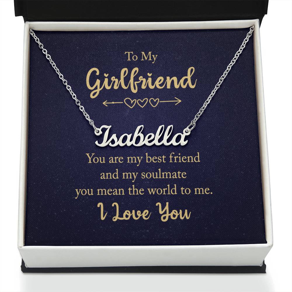 To My Girlfriend Best Friend and Soulmate Custom Name Necklace