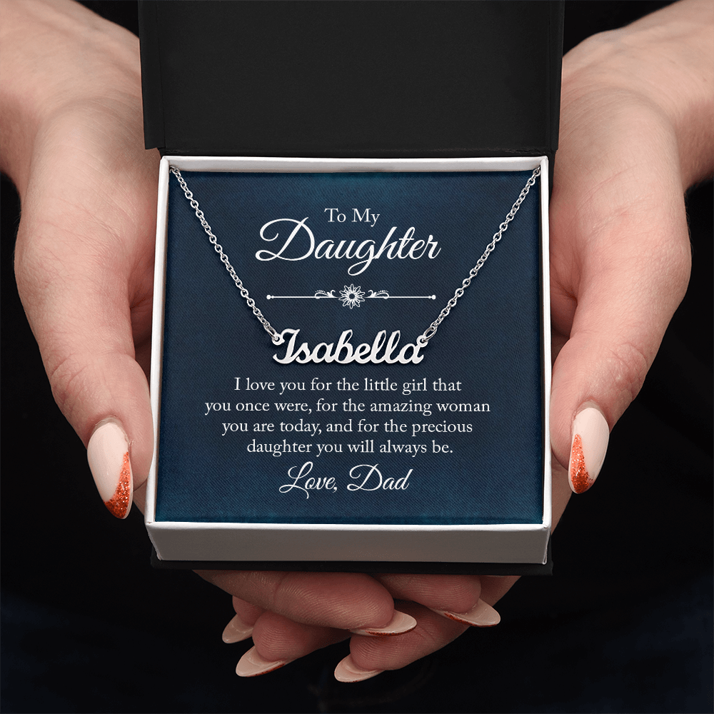 To My Daughter Love Dad Custom Name Necklace