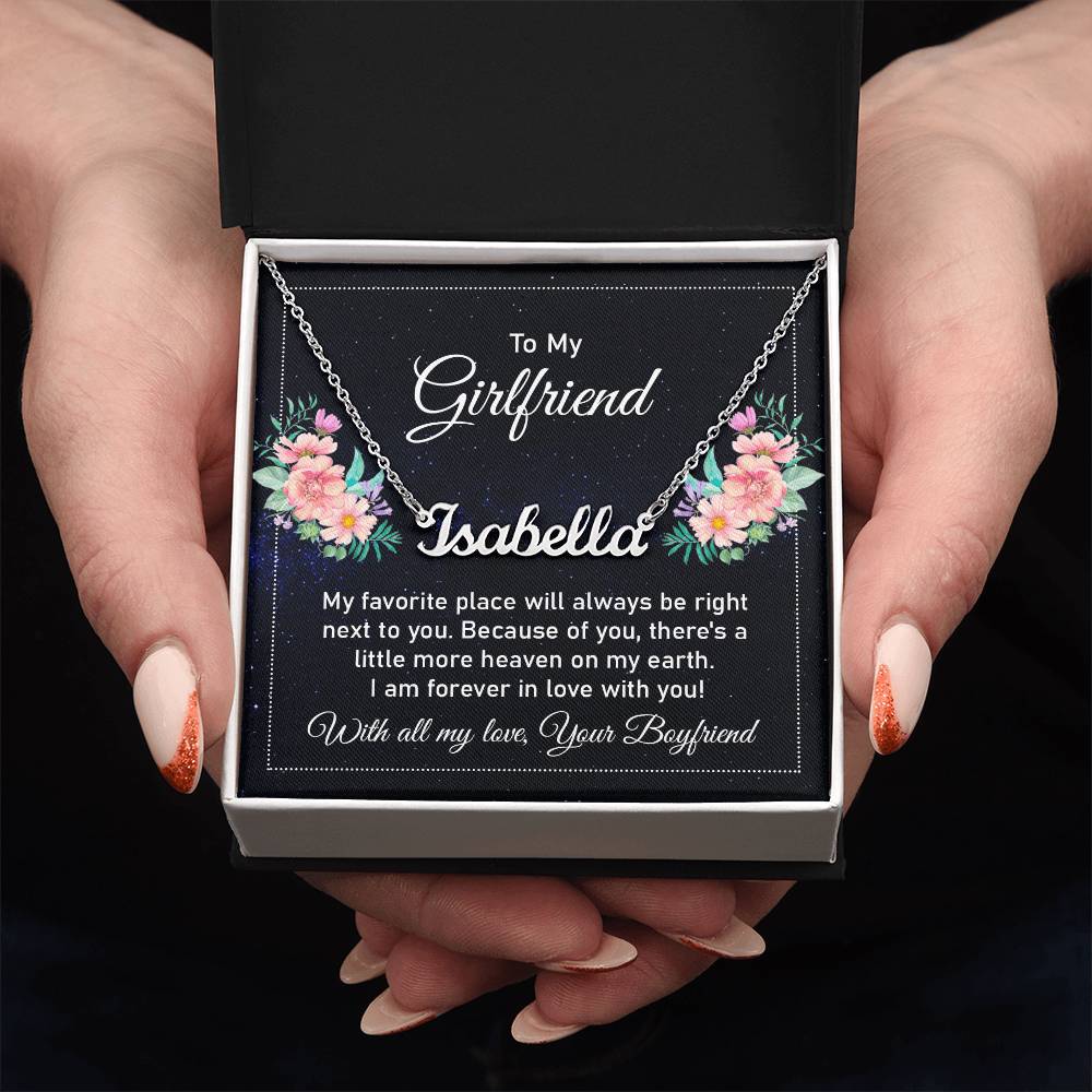 To My Girlfriend Forever in Love Custom Name Necklace