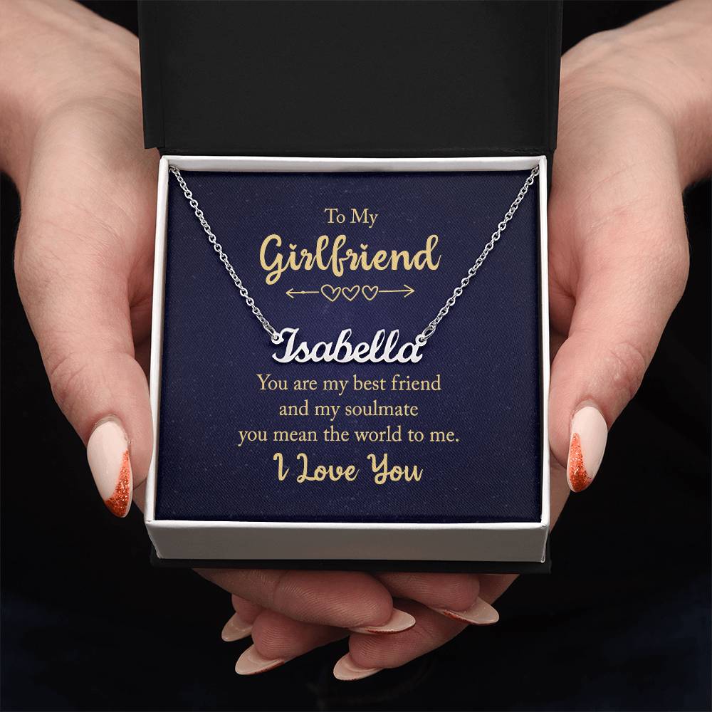 To My Girlfriend Best Friend and Soulmate Custom Name Necklace