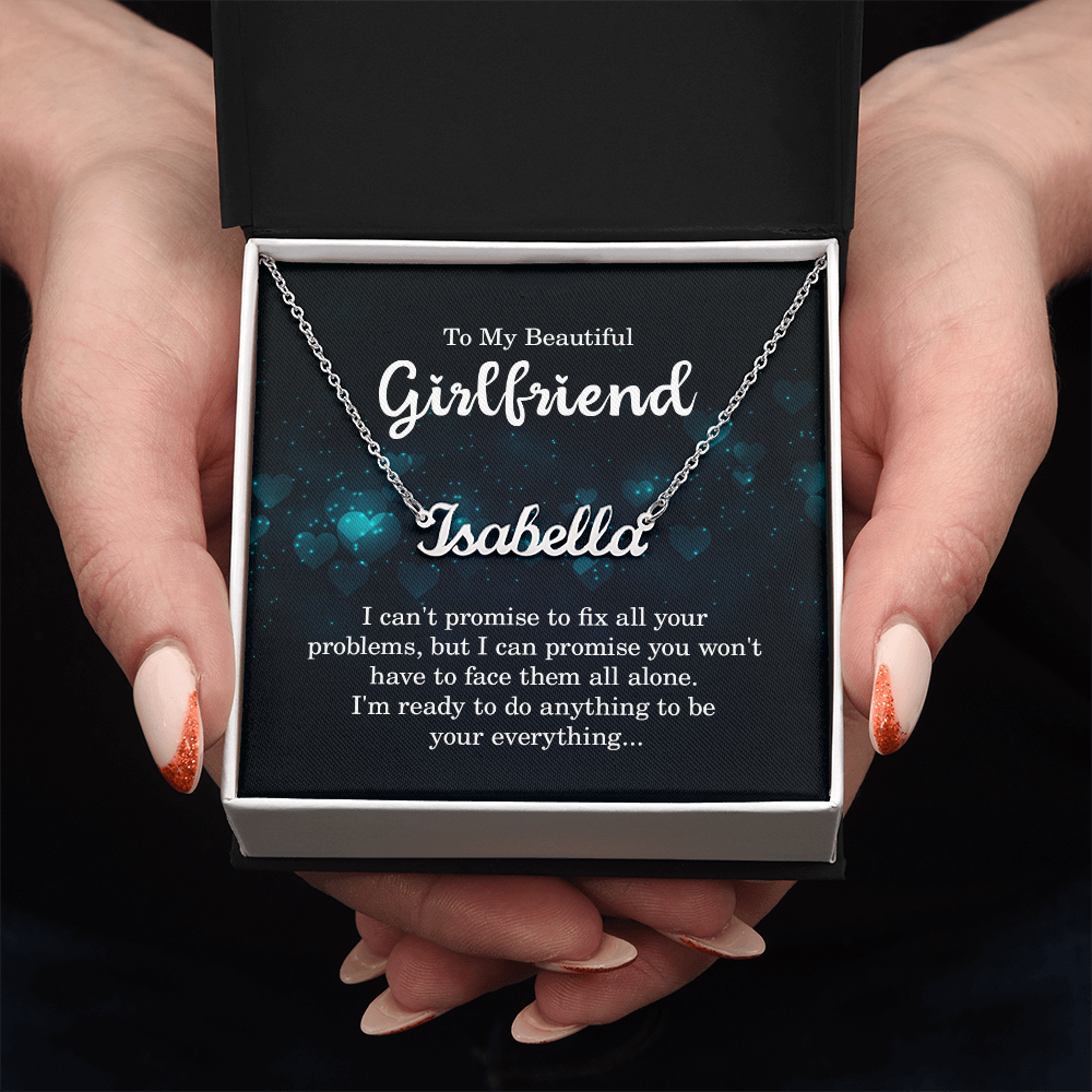 To My Beautiful Girlfriend You Won't Face Them Alone Custom Name Necklace