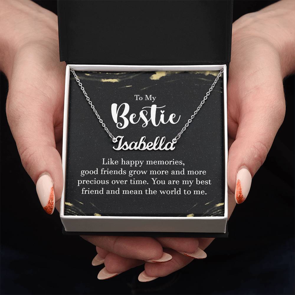 To My Bestie Precious Memories Custom Name Necklace