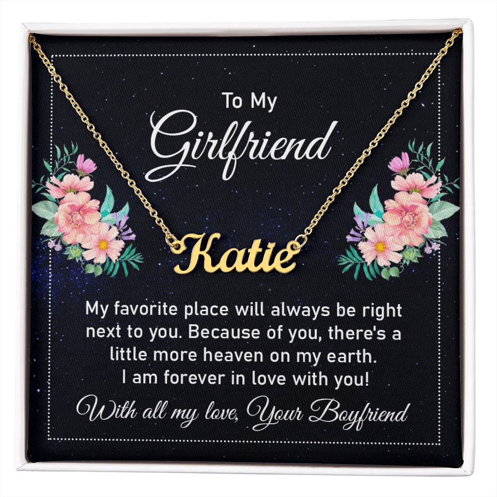 To My Girlfriend Forever in Love Custom Name Necklace