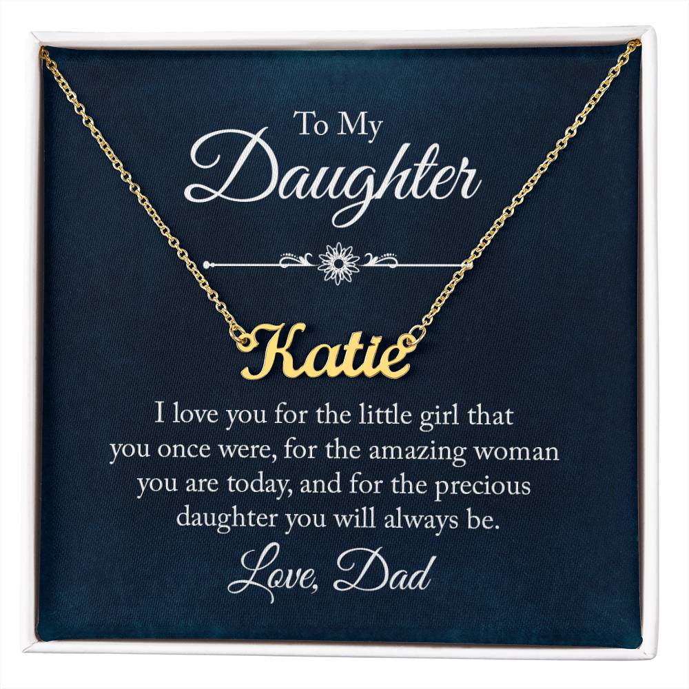 To My Daughter Love Dad Custom Name Necklace