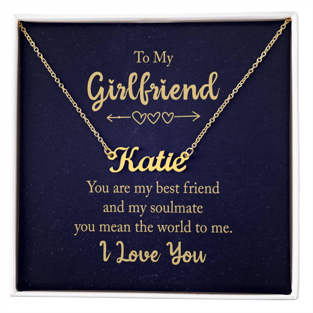 To My Girlfriend Best Friend and Soulmate Custom Name Necklace