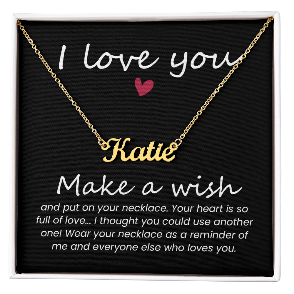 I Love You Make a Wish Custom Name Necklace