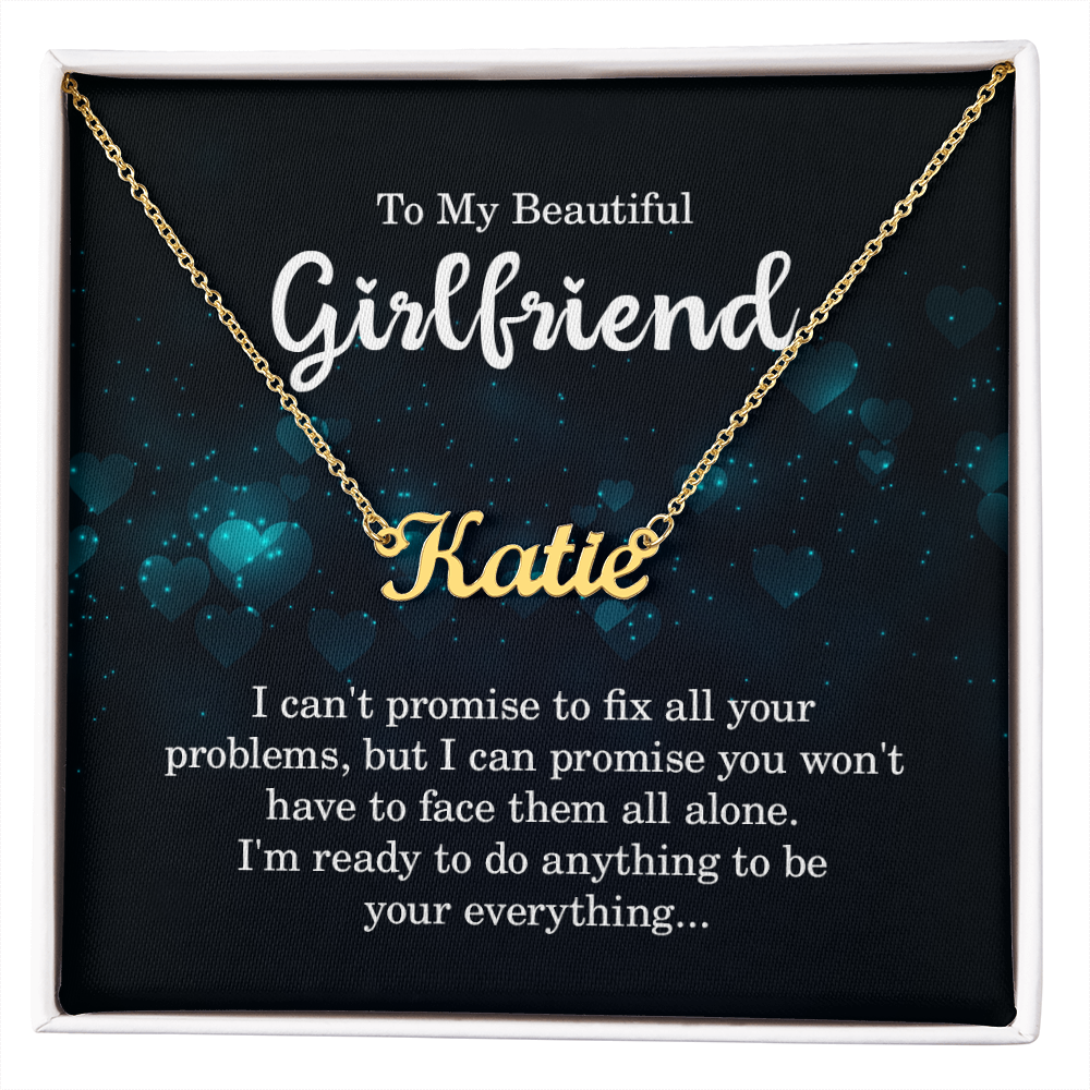 To My Beautiful Girlfriend You Won't Face Them Alone Custom Name Necklace