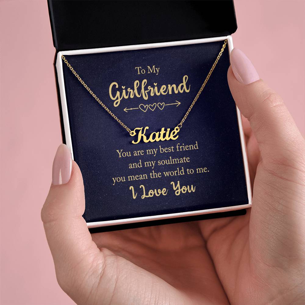 To My Girlfriend Best Friend and Soulmate Custom Name Necklace
