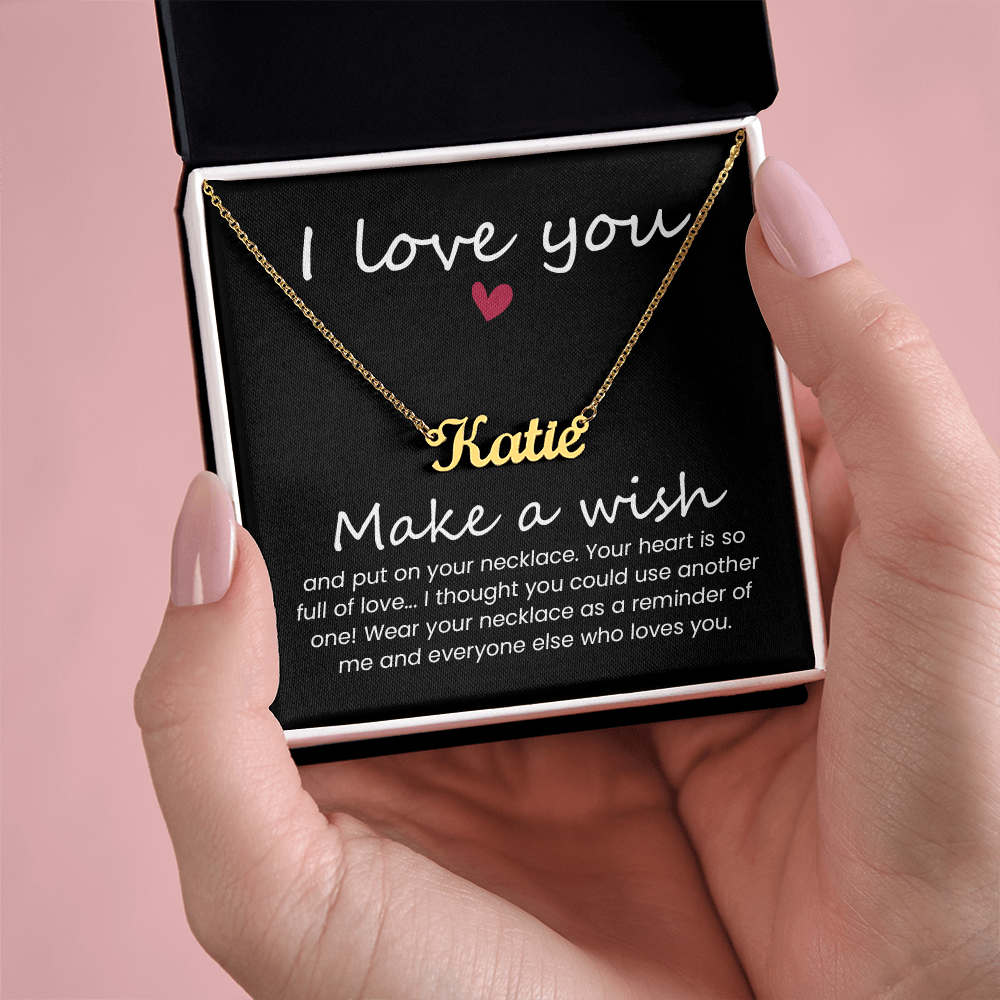 I Love You Make a Wish Custom Name Necklace