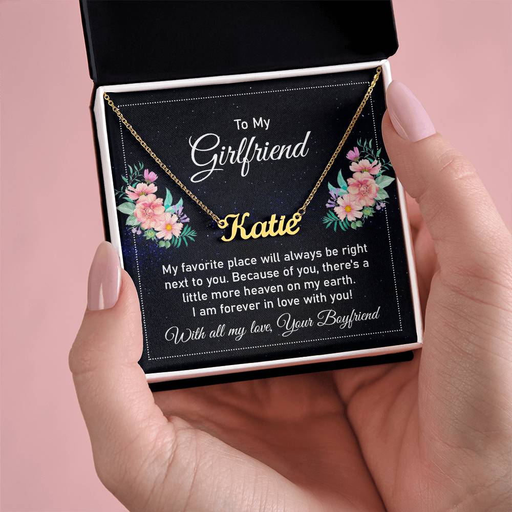 To My Girlfriend Forever in Love Custom Name Necklace