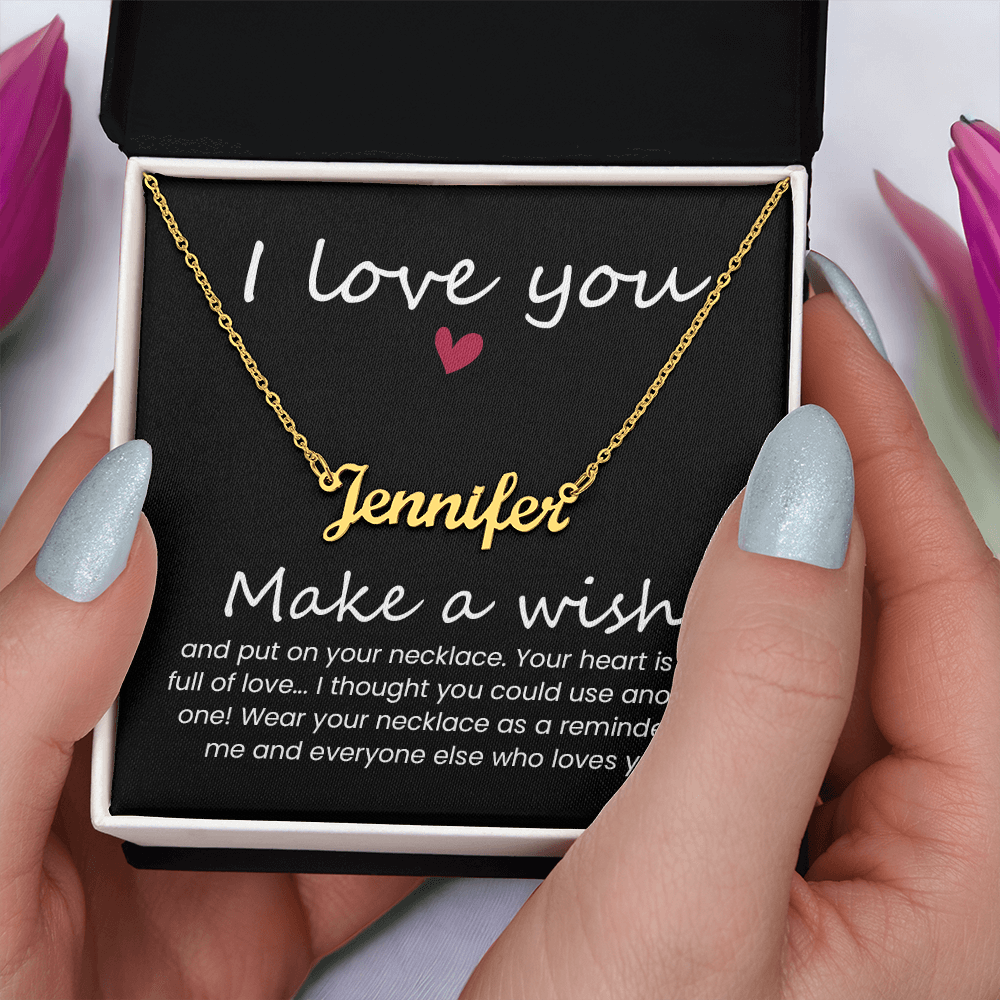 I Love You Make a Wish Custom Name Necklace