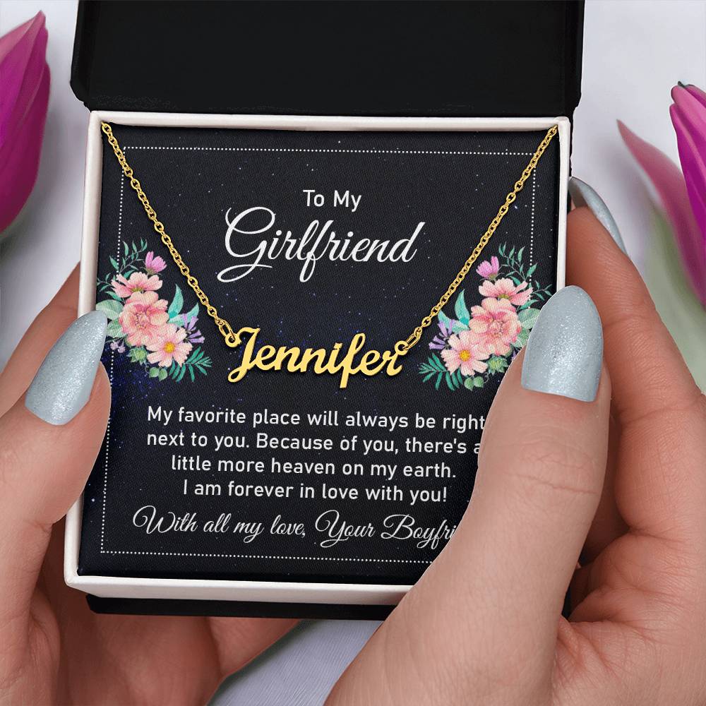 To My Girlfriend Forever in Love Custom Name Necklace