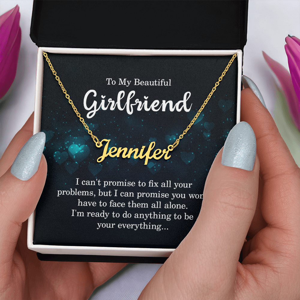 To My Beautiful Girlfriend You Won't Face Them Alone Custom Name Necklace