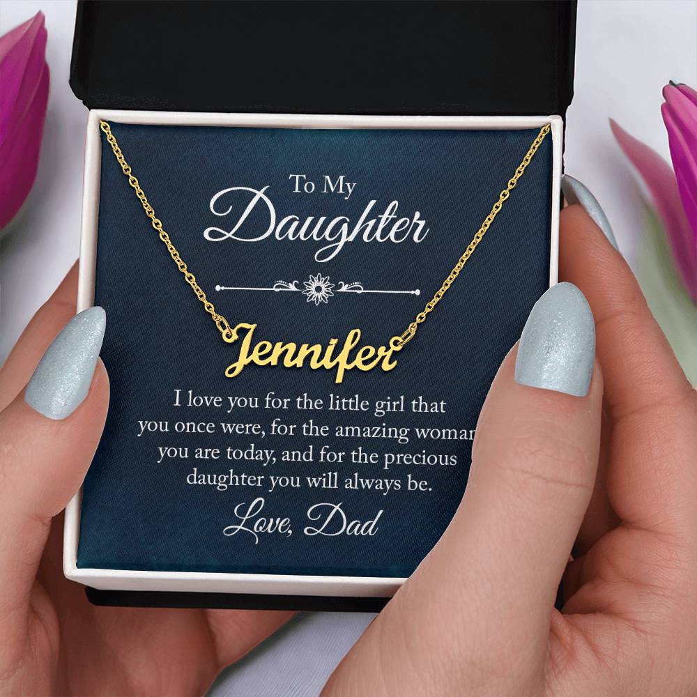 To My Daughter Love Dad Custom Name Necklace