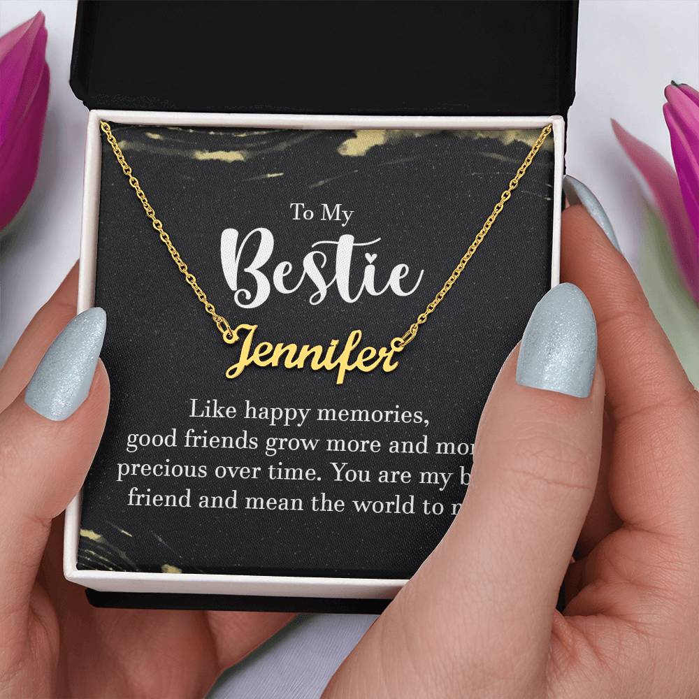 To My Bestie Precious Memories Custom Name Necklace
