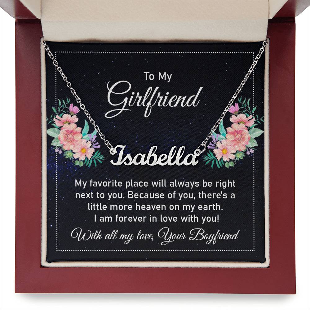 To My Girlfriend Forever in Love Custom Name Necklace
