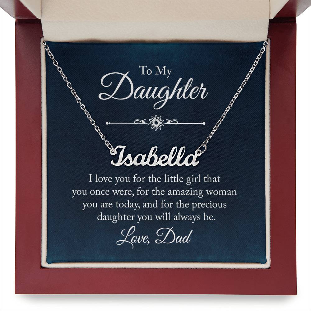 To My Daughter Love Dad Custom Name Necklace