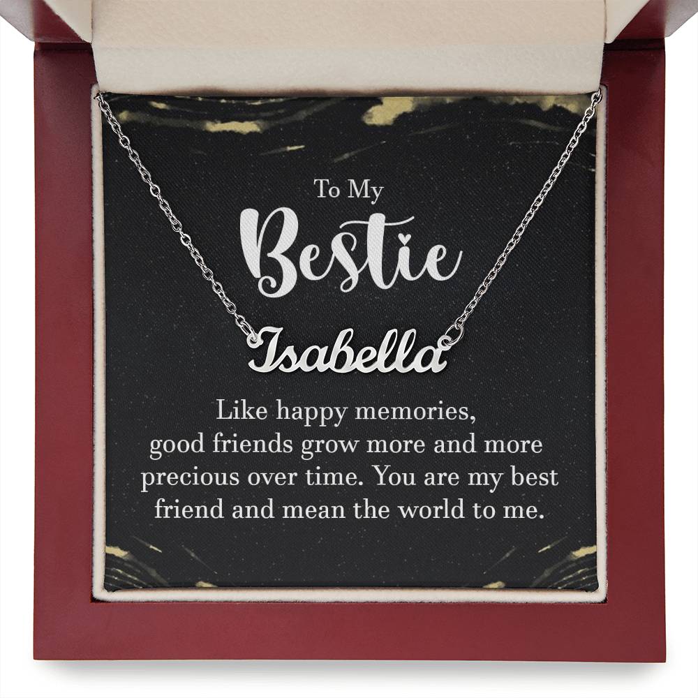 To My Bestie Precious Memories Custom Name Necklace