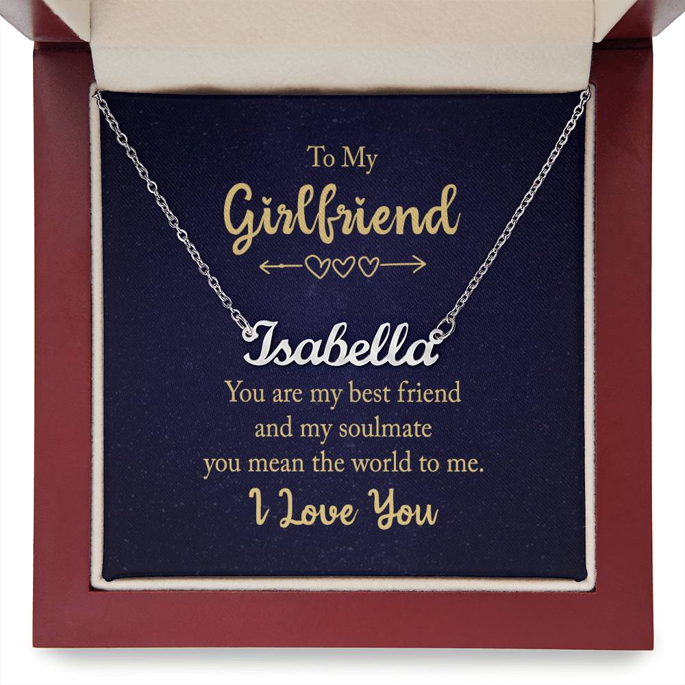 To My Girlfriend Best Friend and Soulmate Custom Name Necklace