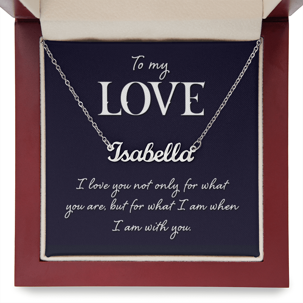 To My Love Who I Am With You Custom Name Necklace