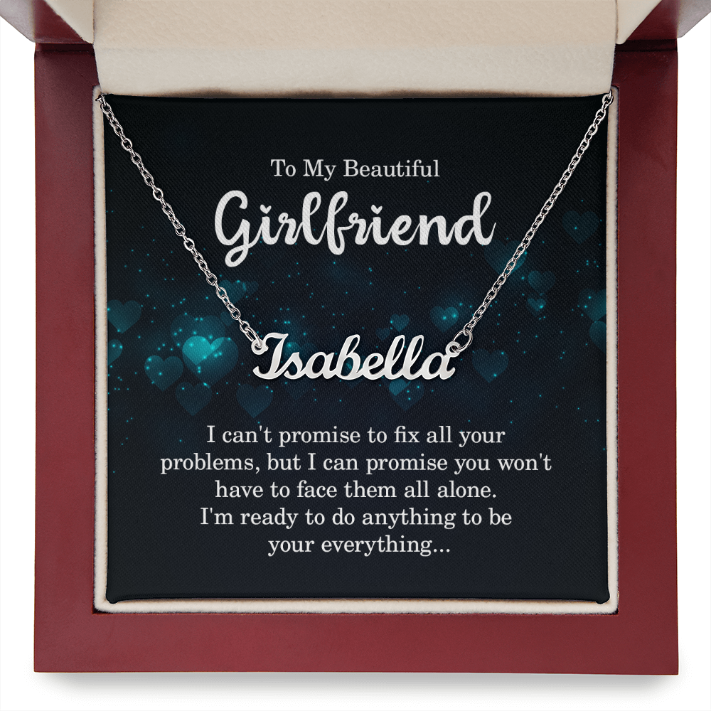 To My Beautiful Girlfriend You Won't Face Them Alone Custom Name Necklace