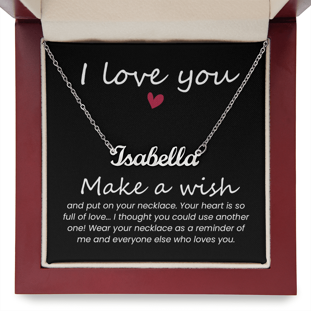 I Love You Make a Wish Custom Name Necklace