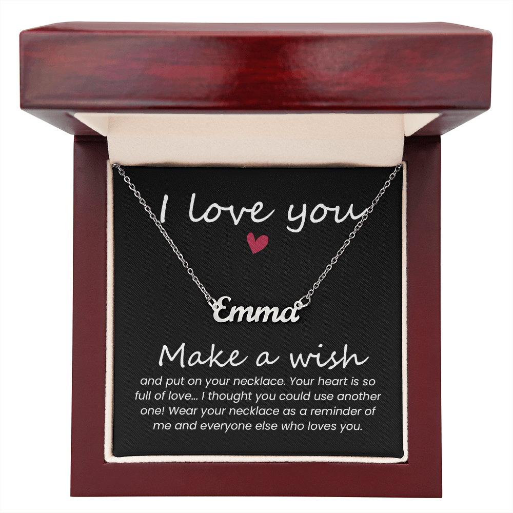I Love You Make a Wish Custom Name Necklace