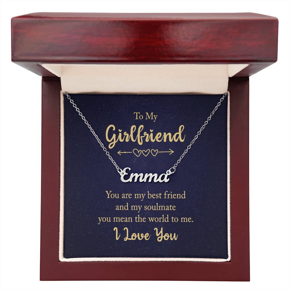 To My Girlfriend Best Friend and Soulmate Custom Name Necklace