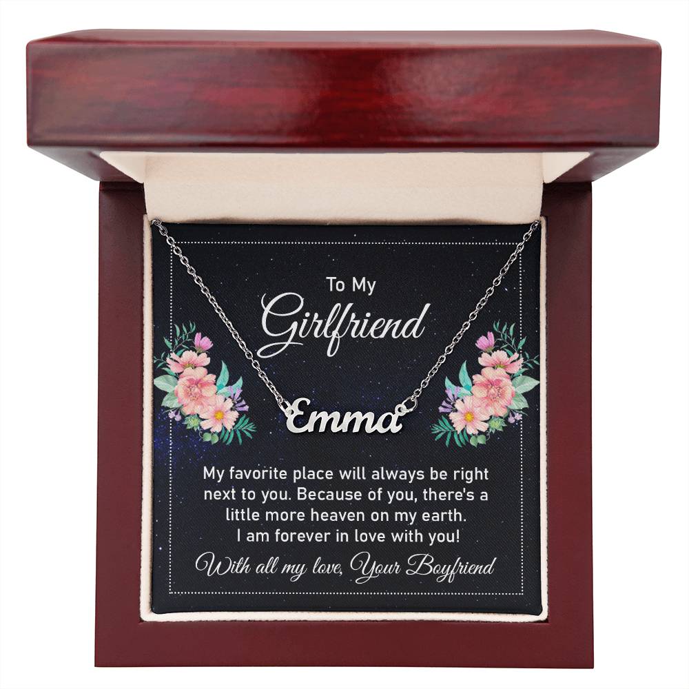 To My Girlfriend Forever in Love Custom Name Necklace