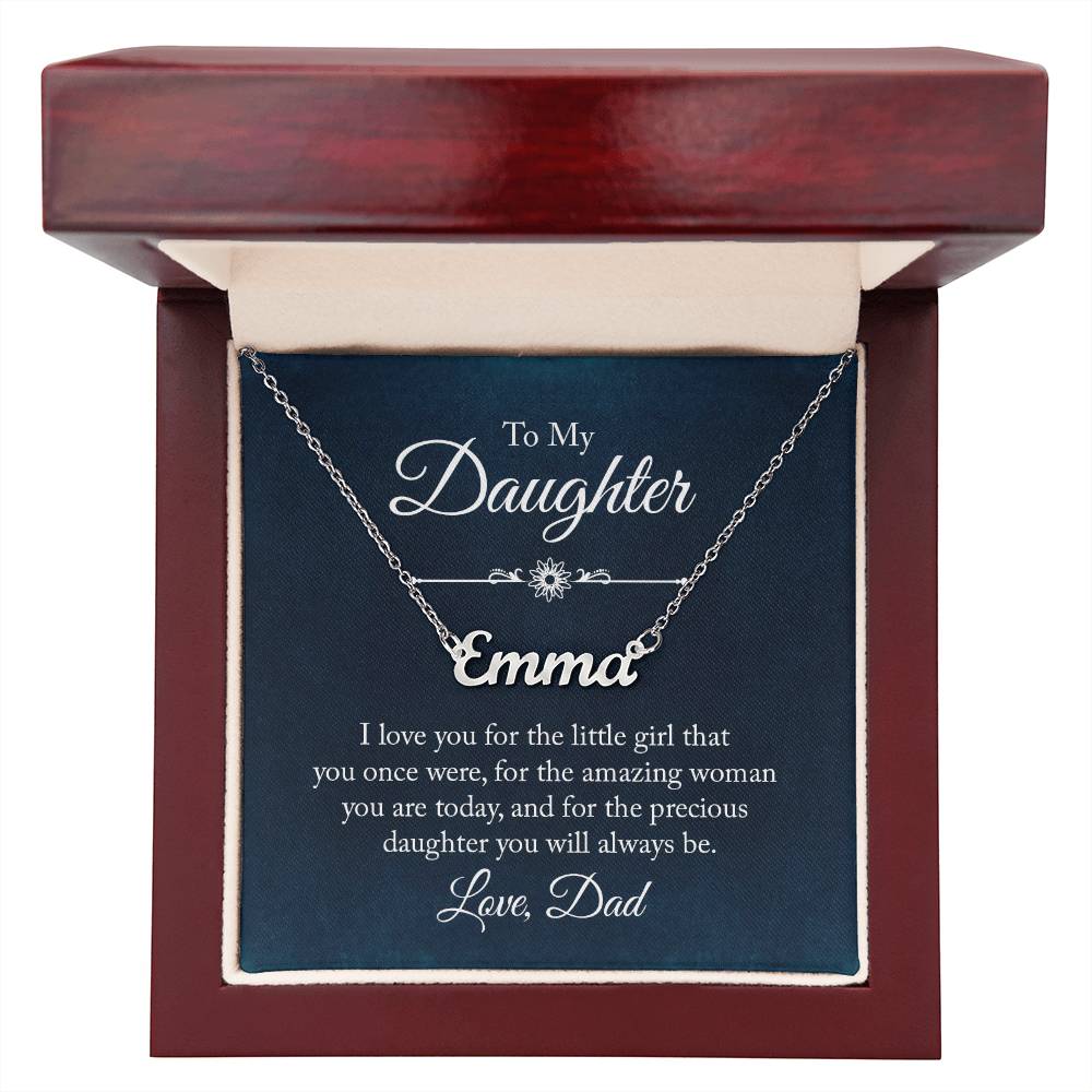 To My Daughter Love Dad Custom Name Necklace