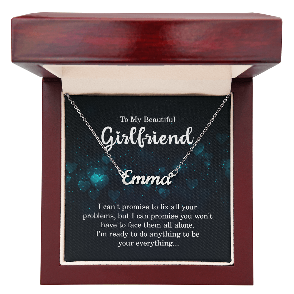 To My Beautiful Girlfriend You Won't Face Them Alone Custom Name Necklace