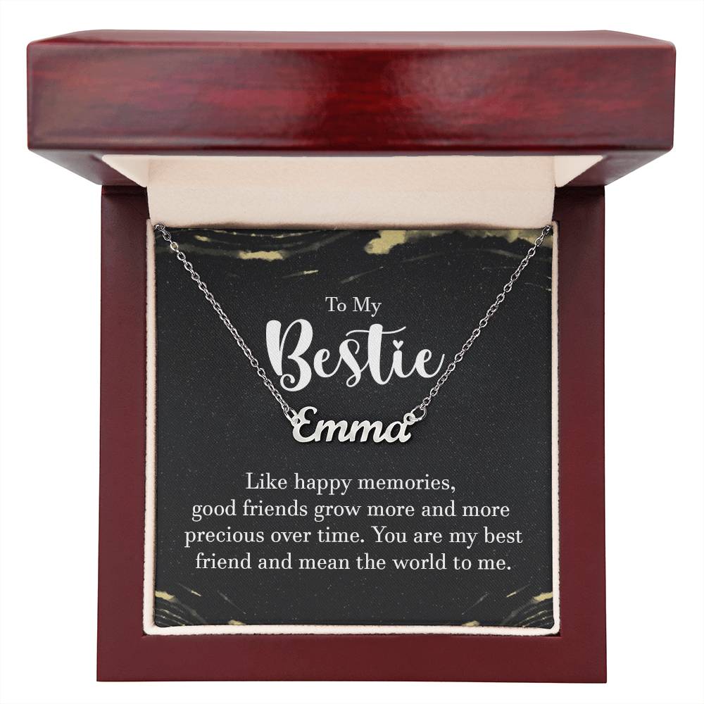 To My Bestie Precious Memories Custom Name Necklace