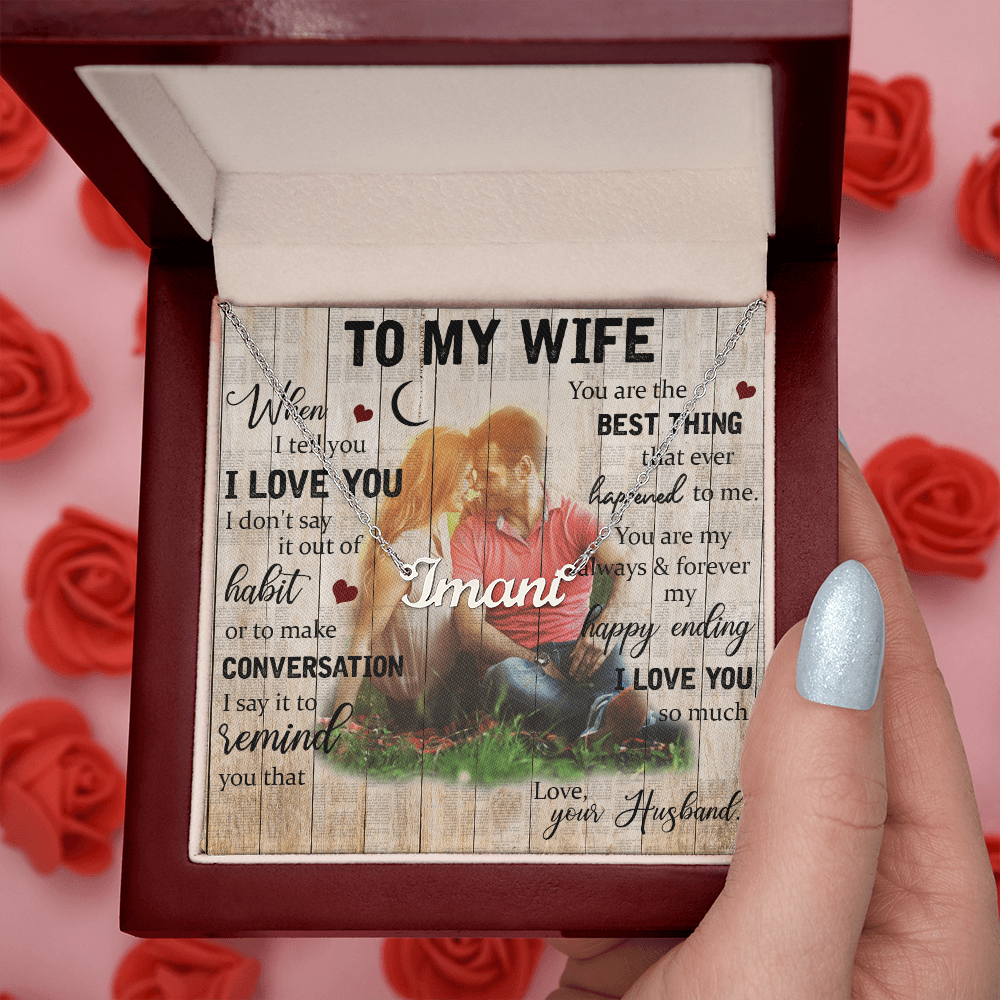 To My Wife Custom Name Necklace