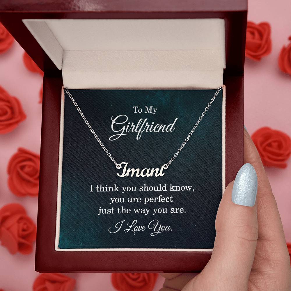 To My Girlfriend Perfect Just the Way You Are Custom Name Necklace
