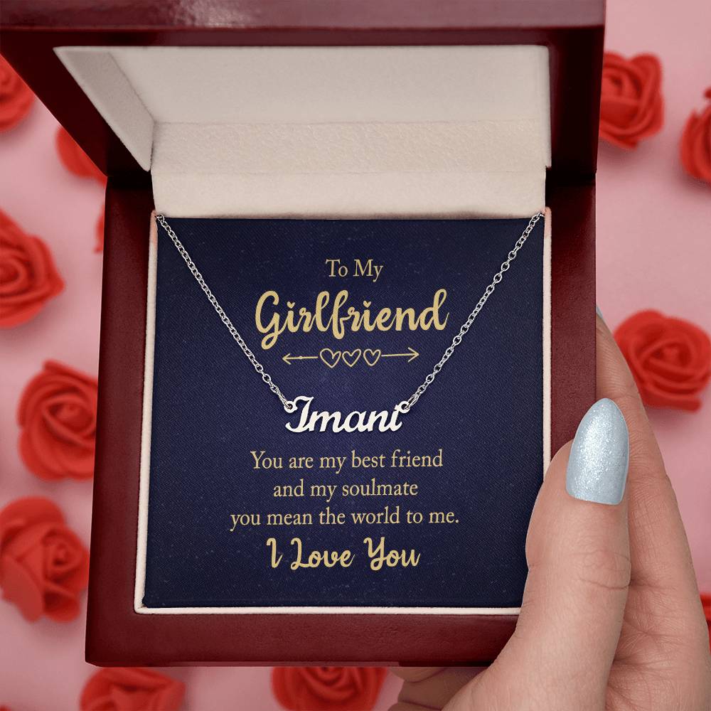 To My Girlfriend Best Friend and Soulmate Custom Name Necklace