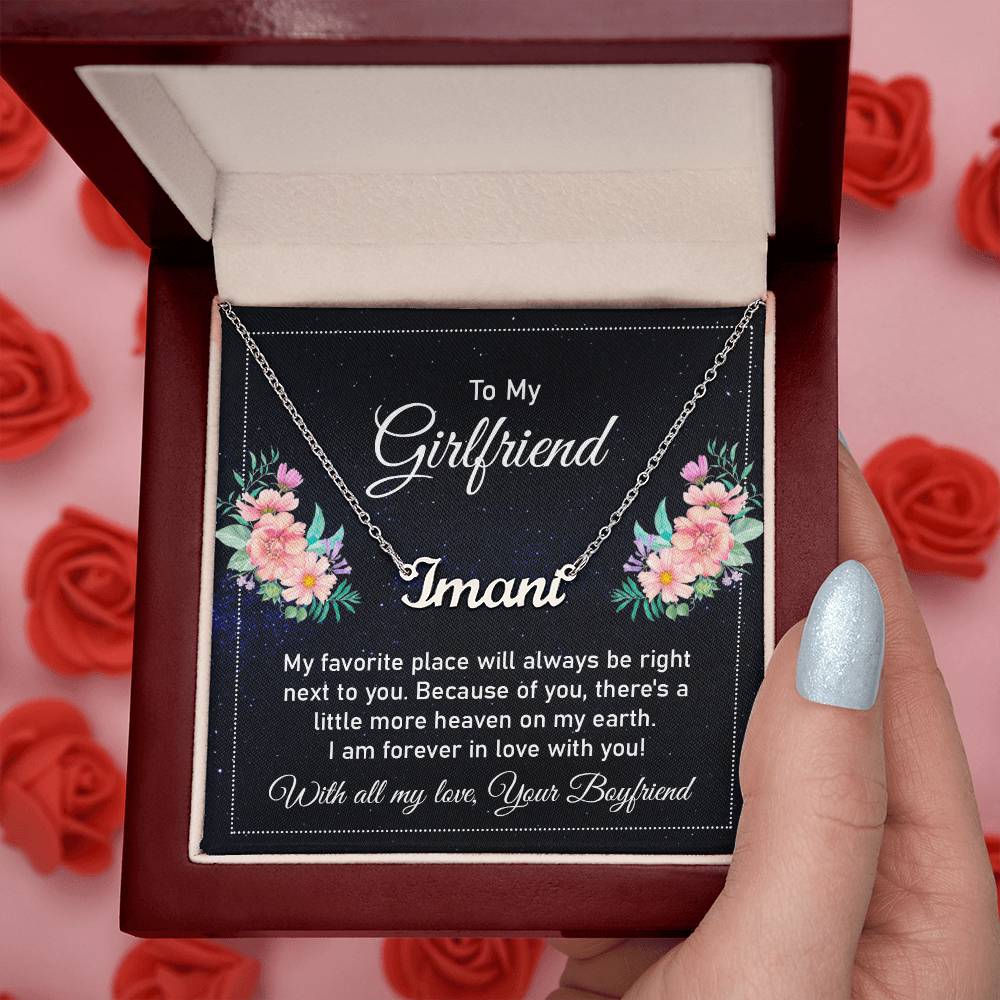 To My Girlfriend Forever in Love Custom Name Necklace