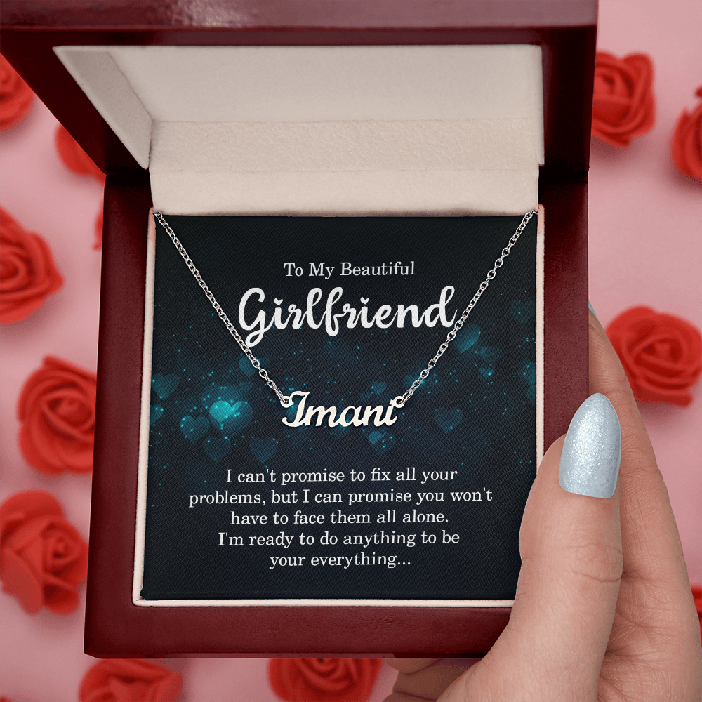 To My Beautiful Girlfriend You Won't Face Them Alone Custom Name Necklace