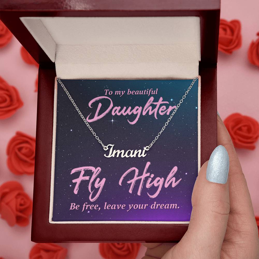 To My Beautiful Daughter Fly High Custom Name Necklace