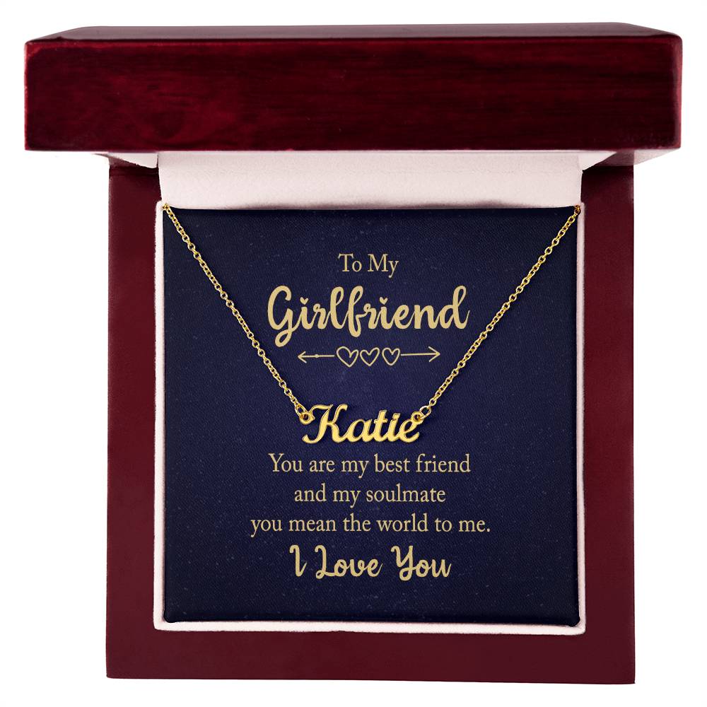 To My Girlfriend Best Friend and Soulmate Custom Name Necklace