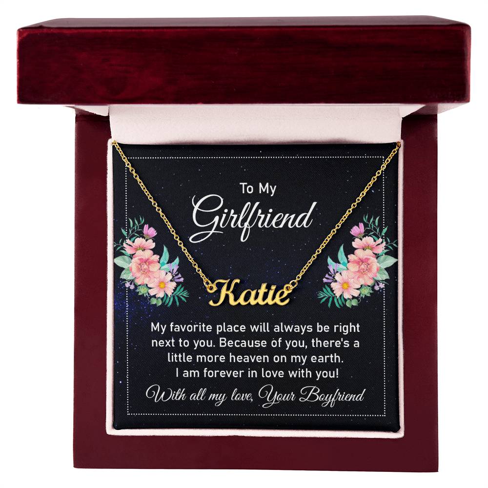 To My Girlfriend Forever in Love Custom Name Necklace