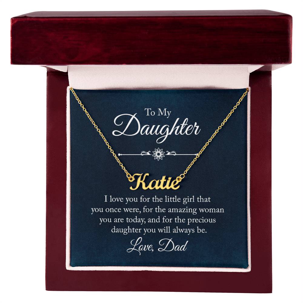 To My Daughter Love Dad Custom Name Necklace