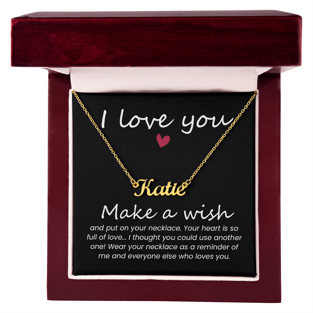 I Love You Make a Wish Custom Name Necklace