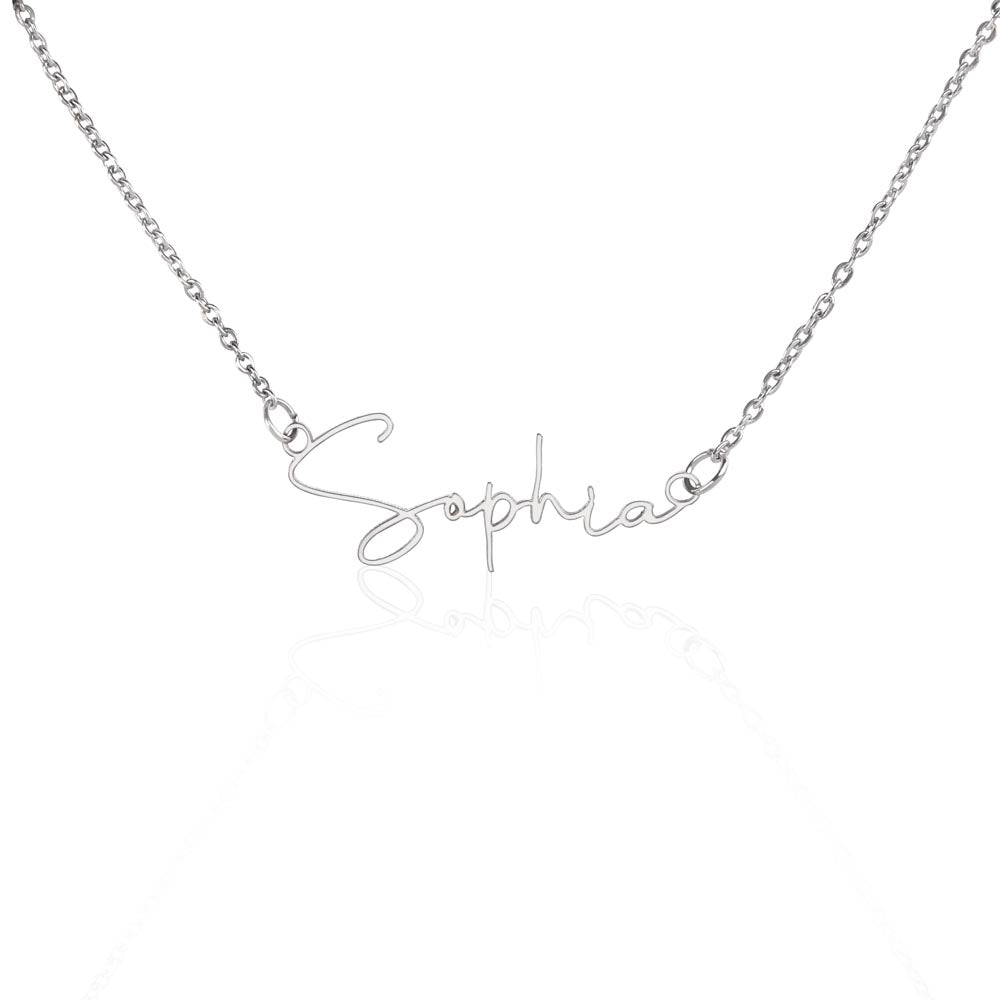 To My Wife Signature Name Necklace