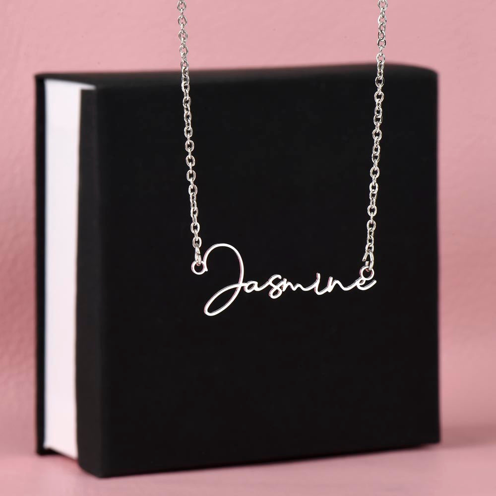 To My Wife Signature Name Necklace