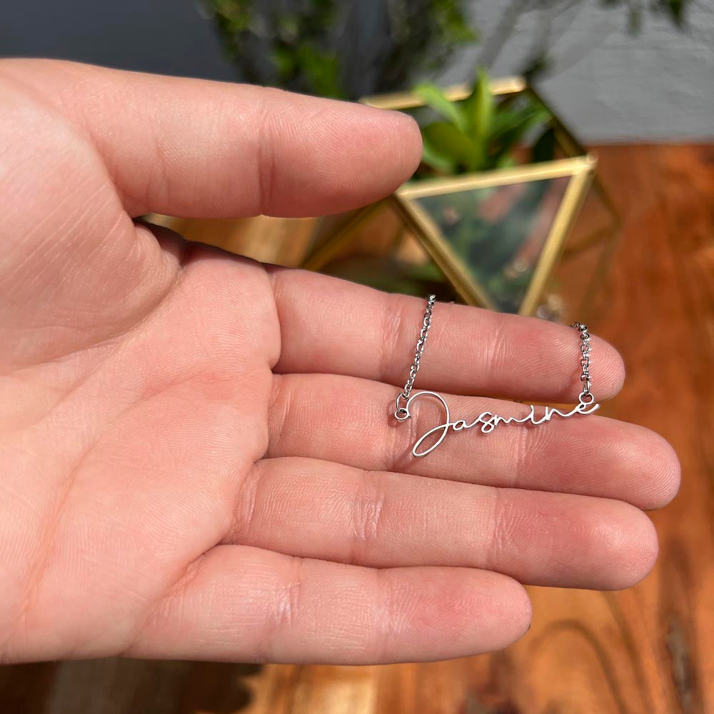 To My Wife Signature Name Necklace