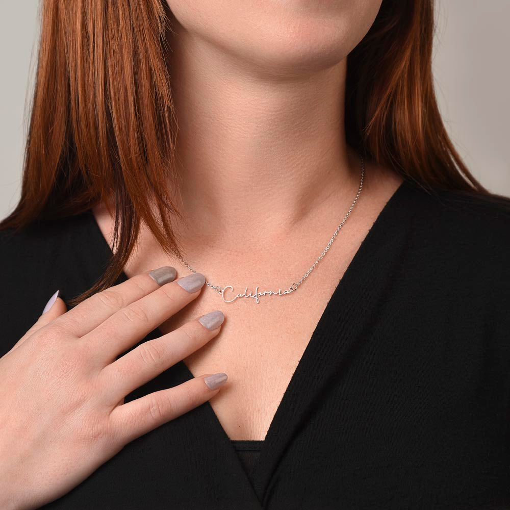 To My Wife Signature Name Necklace